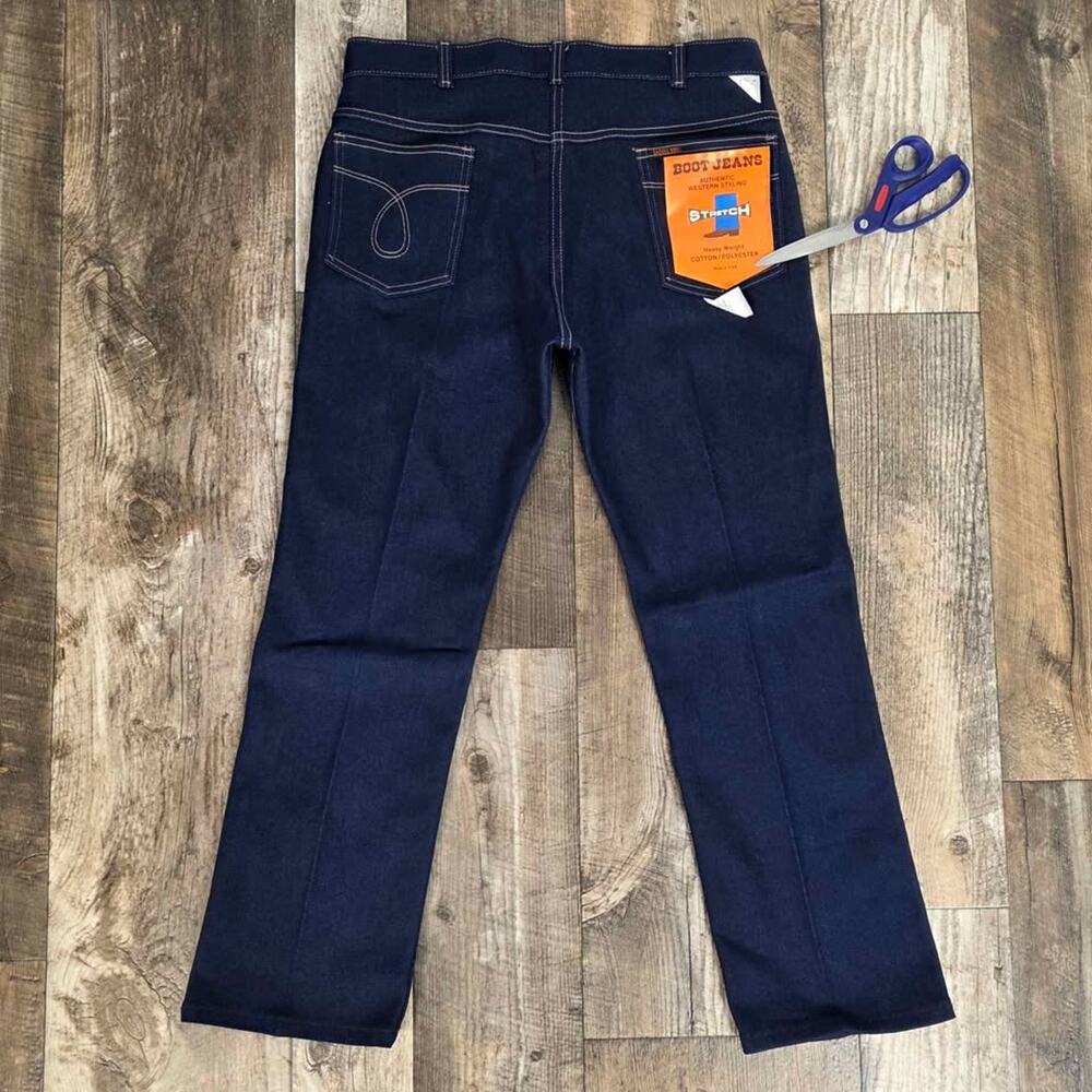 Vintage Saddle King Bootcut Jeans NWT USA Dark Indigo Western Redeo